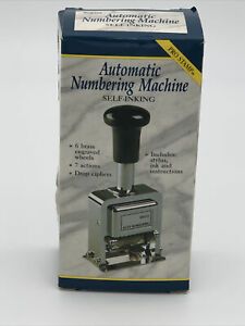 Rogers Automatic Numbering Stamp Machine 7 Actions, 6 brass Wheels Plus Stylus