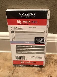 2022 Weekly Planner Refill AT-A-GLANCE Size 3 White 2 Page Week 471-285Y W/ Tabs