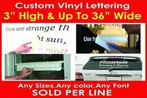 3 inch Height Custom Vinyl Lettering Decal Business Sign Vehicle Car Window
