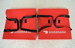 *Lot of 2* DoorDash Drivers Red Insulated Pizza Bag Holder Handles 19x19x6&#034; *NEW