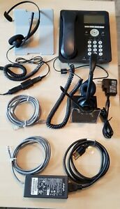AVAYA 9620L IP Telephone Voip Phone STAND Wireless + Cord Headset w/ Mute Button