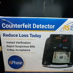 RS 6-Phase Counterfeit Currency Bill Detector Royal Sovereign RCD-3120 Open Box
