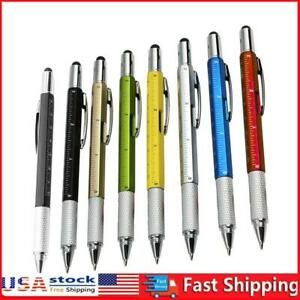 Multi-functional Level Ballpoint Pen Handy Tech Tool Screwdriver Random