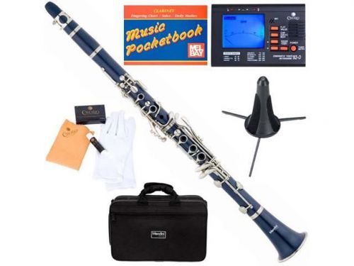 Mct-bl b flat blue cecilio and abs clarinet w/ case, tuner, stand, mouthpiece for sale