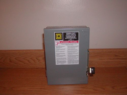 Square D General Duty Safety Switch D221N Series E3 30A 240 Vac60HZ Fusible