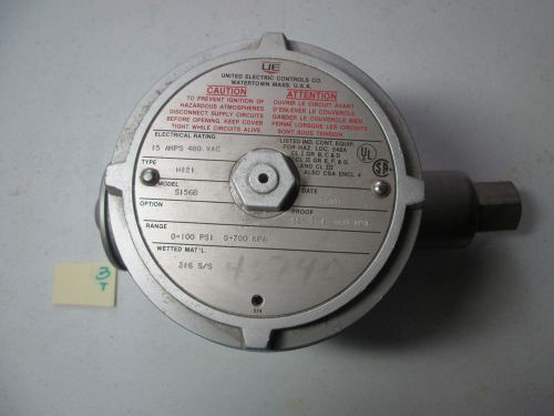 GOOD USED UNITED ELECTRIC PRESSURE SWITCH H121 S156B 15A 480VAC (271)