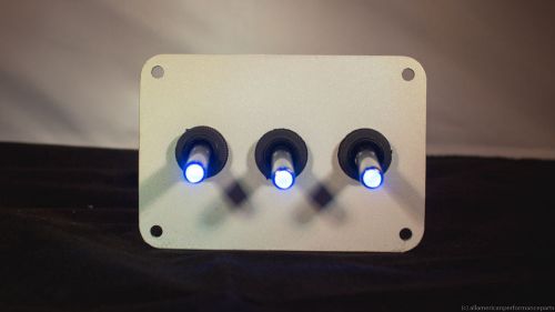 3 HOLE IRIDESCENT WRAP w/ LED toggle switches - BLUE