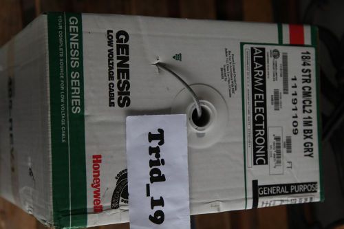 New honeywell genesis 18/4 str/cl2  general purpose wire bx grey 1000ft for sale