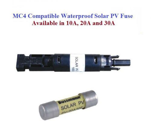 MC4 10A in-line Fuse Holder Solar PV Waterproof w/FUSE 1000 VDC 10 Amp