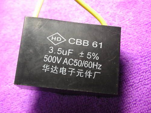 10pcs,FAN Metallized Capacitor 500V 50/60Hz 3.5uF CBB61