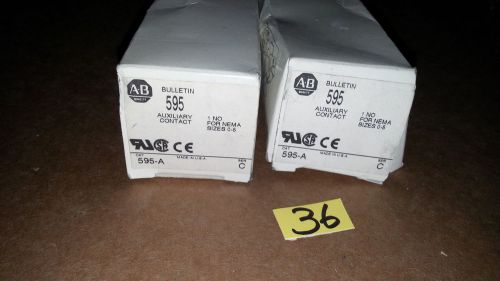 NIB Allen Bradley Auxiliary Contact 595-A Ser C 1 NO Size 0-5 .. lot of 2