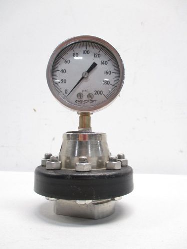 Ashcroft type 200 diaphragm seal 0-200psi 1/4 in npt pressure gauge d420728 for sale
