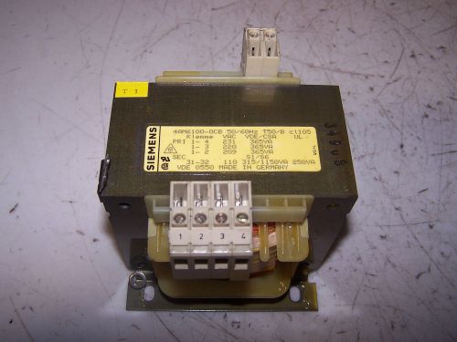 Siemens 365 va control transformer 4am6100-0cb 230 volt primary 110 v secondary for sale