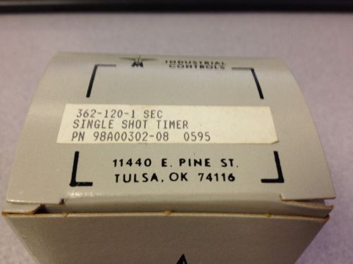 Time Mark 362-120-1SEC Single Shot Timer DPDT 8 PIN 10A *NEW IN BOX!*
