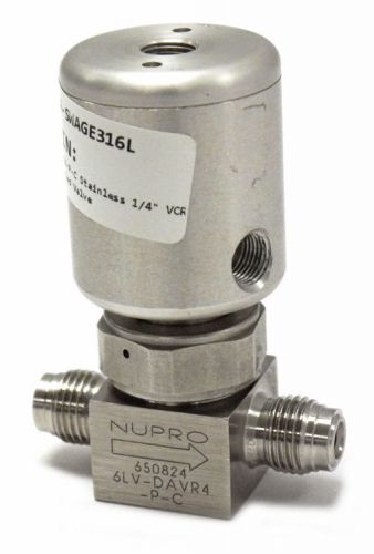 Swagelok Nupro 6LV-DAVR4-P-C Stainless 1/4&#034; VCR Pneumatic Diaphragm-Sealed Valve