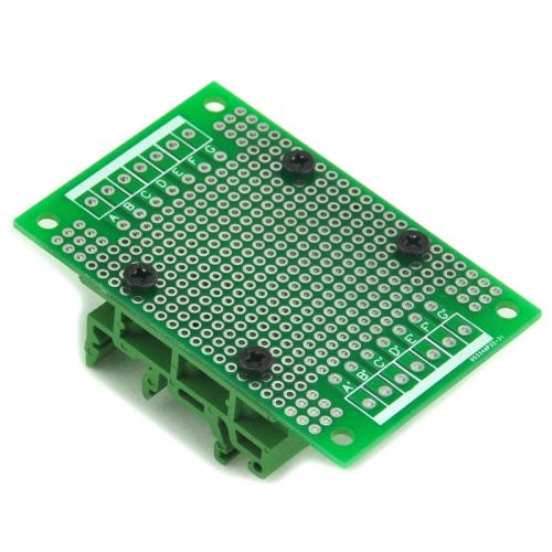 Prototype PCB with DIN Rail Adapter, 47.4 x 72mm, for DIN Rail Projects DIY