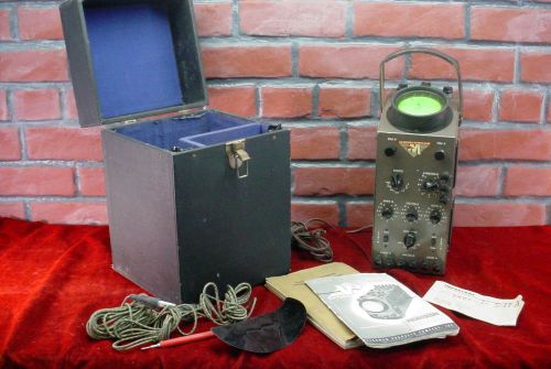 Vintage 1947 waterman s-11-a oscilloscope pocket scope w/ hard case &amp; manual for sale