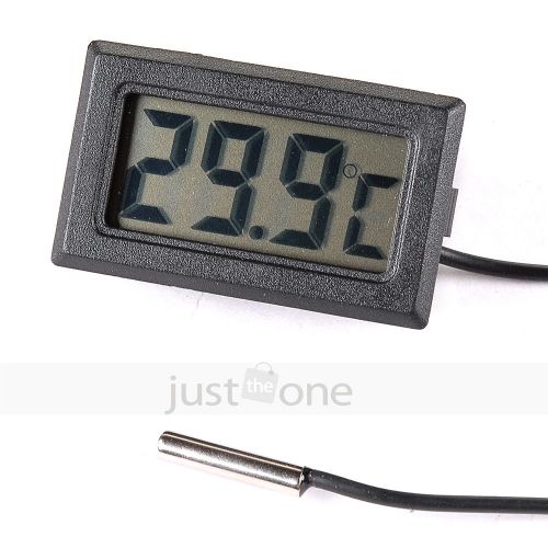 Rectangle digital lcd temperature tester thermometer mit sensor meter new blk for sale