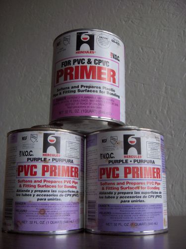Hercules purple primer for pvc and cpvc 32 fl.oz. (1quart) for sale