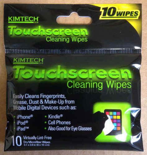 10 Kimberly Clark Kimtech Touchscreen Cleaning Wipes, 10-Count Wipes