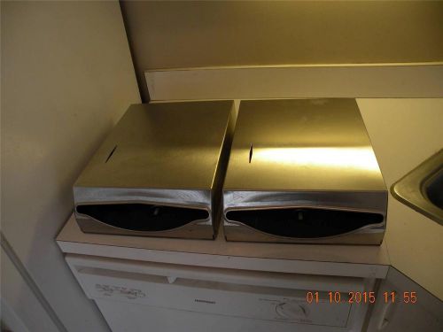 (2) Stainless Steel Restuarant Paper Towel Holders 15 1/2&#034; x 11&#034; x 4&#034;