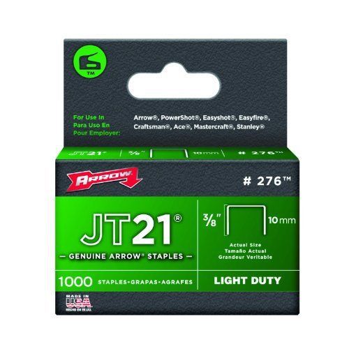 Arrow 276 Genuine JT21/T27 3/8-Inch Staples, 1,000-Count New