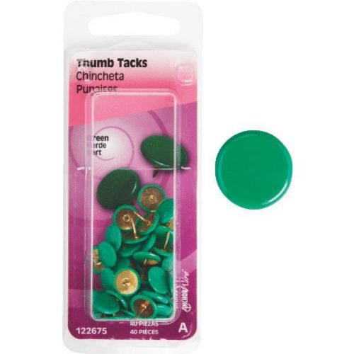 Hillman fastener corp 122675 thumb tack-40pc green thumb tack for sale