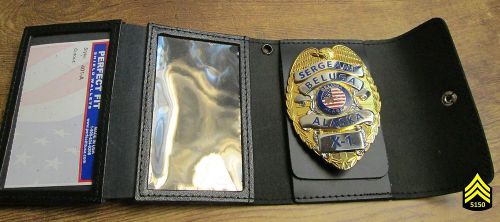 Double id &amp; badge case: pf401-a  cowhide leather made in usa by perfect fit for sale