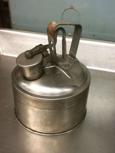RARE VTG Protectoseal Chicago Stainless Steel Explosion Proof Safety Can gas