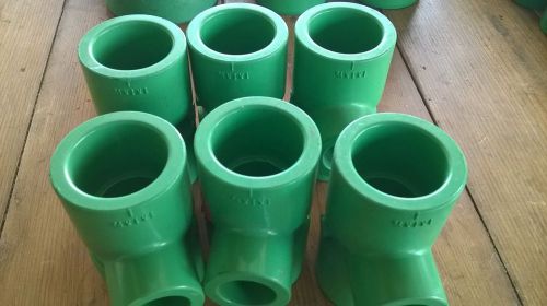 Nibco CHEM-AIRE 1 x 1 x 1/2&#034; Reducer Tee Socket  CF00340 Green Sch 80  Fitting