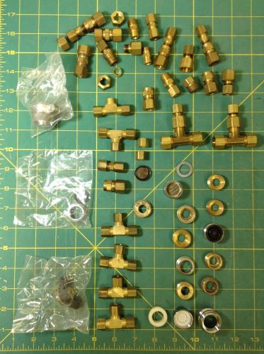 assorted plumbing valves repair pieces sold as LOT of 50+ Mostly Brass Valves