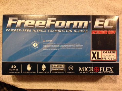 MICROFLEX FFE-775-XL Disposable Gloves,Nitrile,XL,Blue,PK50