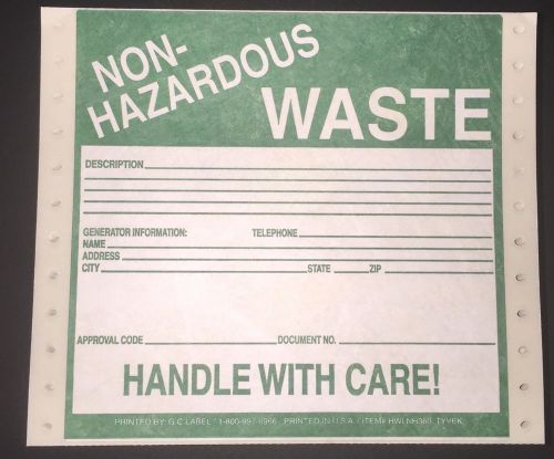 Non-Hazardous Waste Tyvek Labels HWL360T (PACK OF 228)