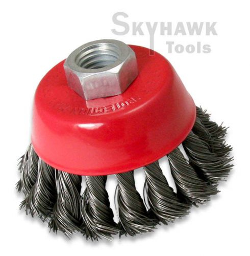 New 3” Knot Type Fine Wire Cup Brush Wheel 5/8&#034; Arbor FITS 4-1/2&#034; Angle Grinder