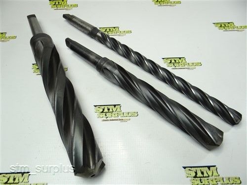 Nice lot of 3 hss morse taper shank twist drills 7/8&#034; to 1-3/4&#034; with 3mt for sale