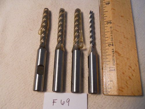 4 new 3/8&#034; shank hss end mills. 4 fl. .180&#034; slightly under / over sized usa f69 for sale