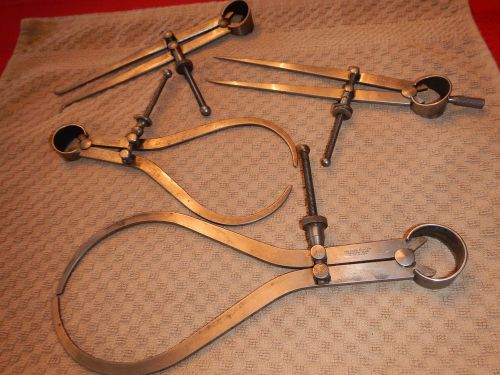 ***LOOK.....LOT of 4 assorted Vintage USA calipers inside/outside....very good!