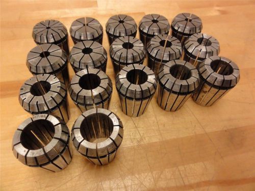 (17) assorted er32 collets, tapping, milling 5/32  up to 25/32 for sale