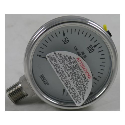 Wika t232.54 pressure gauge, 0-200 psi, 2.5&#034; dial w/ 1/4&#034; npt bottom mount, dry for sale