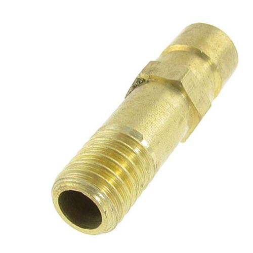1/2&#034; Fine Teeth Male Thread Gold Tone Brass Mould Quick Fitting Pipe Connector