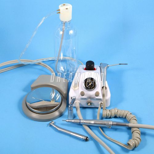 Portable Dental Air Turbine Unit 4Hole w/ 1xHigh Speed Handpiece&amp;Low Speed Kit
