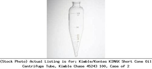 Kimble/kontes kimax short cone oil centrifuge tube, kimble chase 45243 100, case for sale