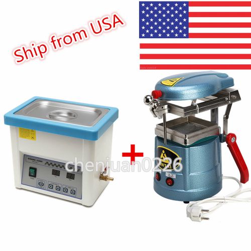 Dental digital ultrasonic cleaning cleaner 5l +  vacuum molding forming machine for sale