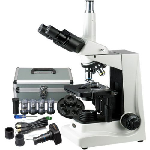 40x-1600x turret phase contrast trinocular microscope w 10mp camera for sale
