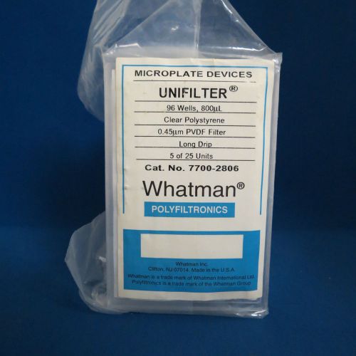Qty 5 Whatman Unifilter Microplate 96 Well 800µl 0.45µm PVDF Long Drip 7700-2806
