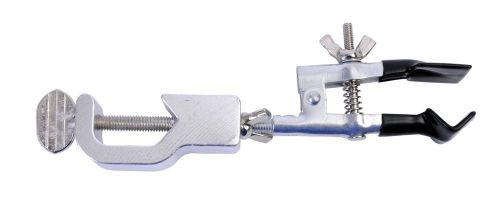 Round &amp; v-jaw single burette clamp - aluminum with plastic coated jaws for sale