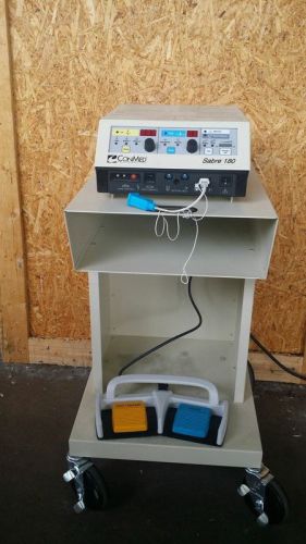 Conmed sabre 180 electrosurgical unit (esu) w/foot-switch &amp; universal esu cart! for sale