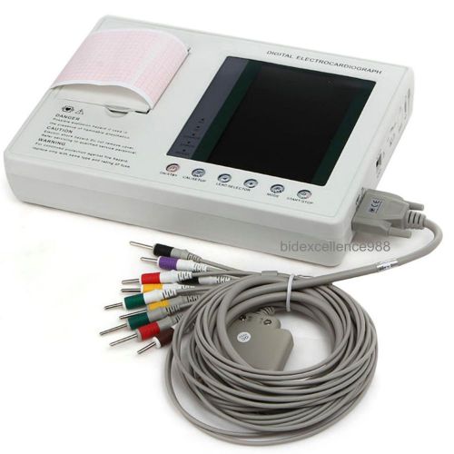 2014 7-inch Color LCD Protable Digital 3-channel 12-lead ECG Machine EKG Machine