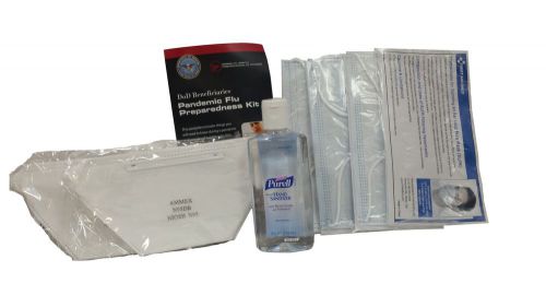 Dod pandemic flu preparedness kit, respirators, masks &amp; 4oz  hand sanitizer for sale