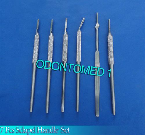 Set Of 7 Assorted Round Surgical Scalpel Blade Handles  Instruments